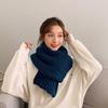 Women Scarf Knitted Solid Color Plain Thickened Soft Keep Warm Comfortable Autumn Winter Adults Long Scarf Shawl for Outdoor