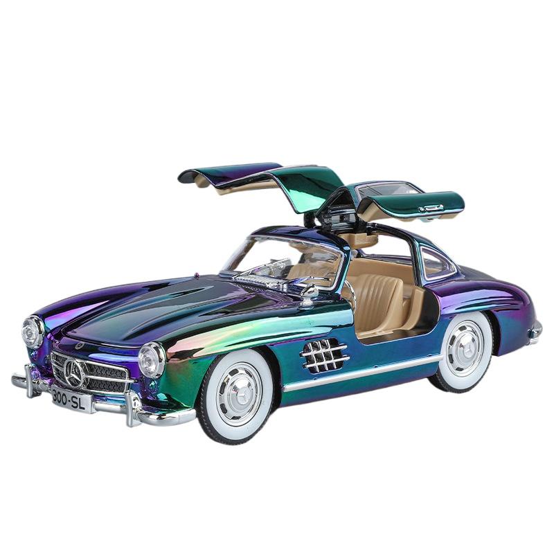 1/24 Benzs 300SL литая модель автомобиля металл классика гальванопокрытие транспортные средства моделирование модель автомобиля звук и свет детские подарки