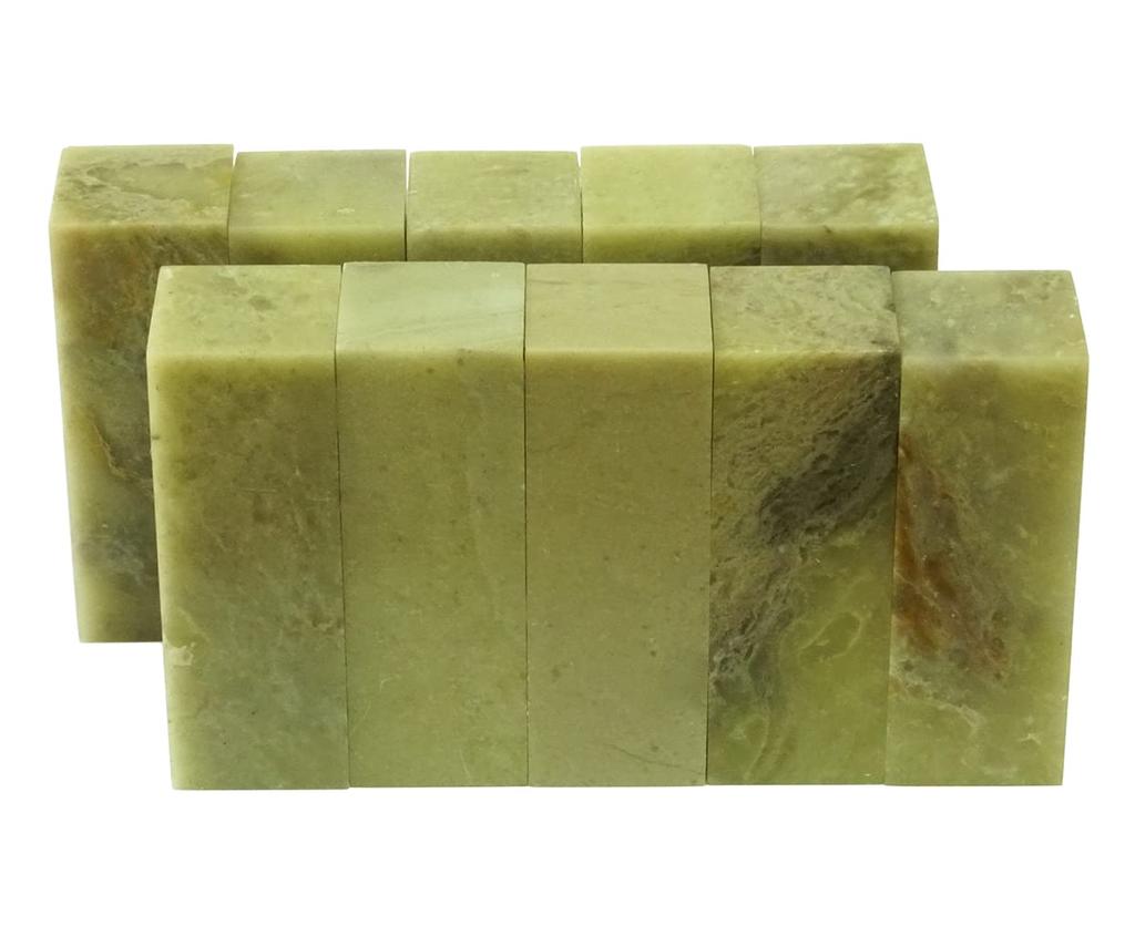 Kobaido Seal Carving Material, Aota Stone (18mm X 50mm), Aota Blue and White Seal, 1.8cm Square [Set of 10]