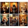 Diamond Painting Animal Diy Full Mosaic Cat Toilet Reading Newspaper Arts Rhinestone Pictures Bathroom Wall Decor Set