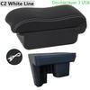 For Toyota Hilux Car Armrest Box Modification Retrofit Parts Storage Box with USB LED Leather Arm Rest Center Console