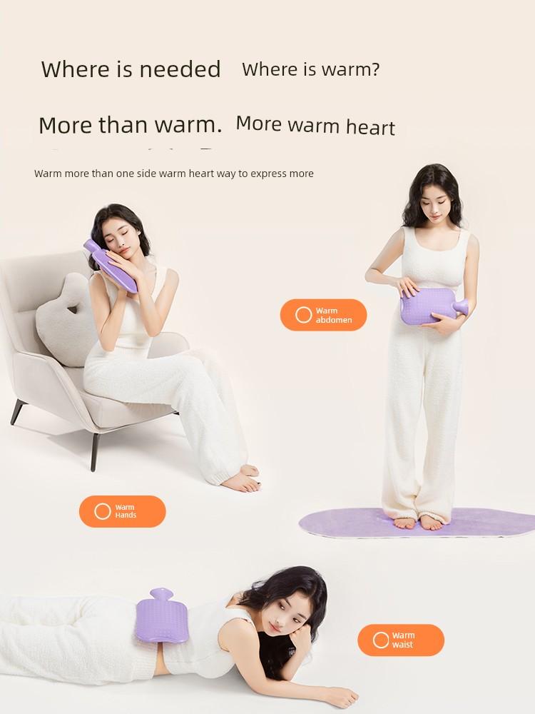 Hot Water Bag Water Injection Hot Water Bottle Large Hot Compress Dedicated Thickened Explosion-Proof Quilt Warm Hands and Feet Warm Belly