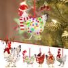 Festive Rooster Christmas Ornaments Handcrafted Wooden Hanging Rooster Add Farmhouse Charm To Your Indoor Tree Decor