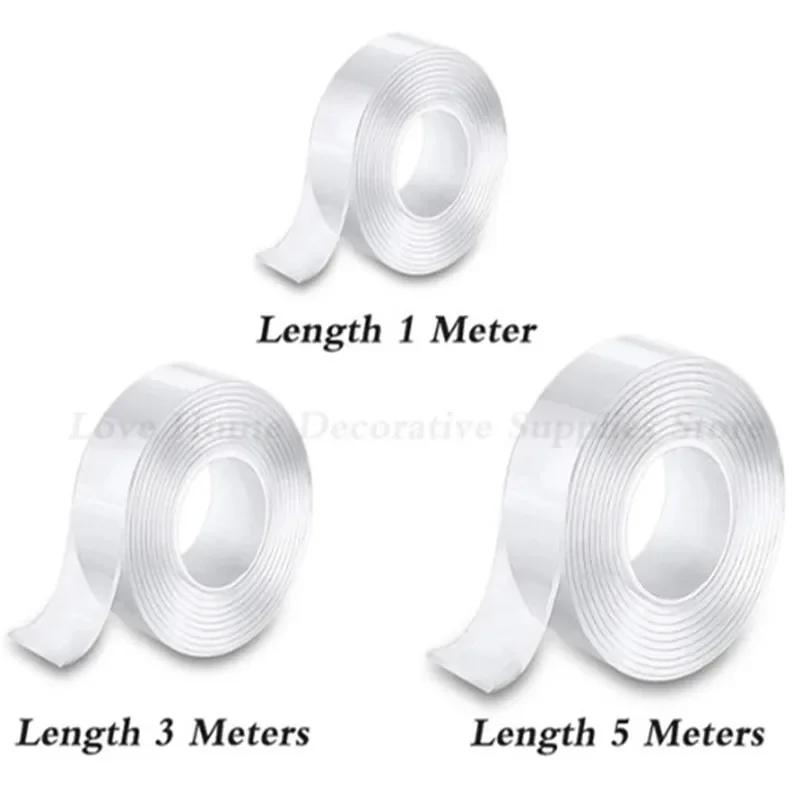 Nano Double Sided Tape Transparent Waterproof Reusable Reuse Home Tapes Super Strong Sticky Glue Car Ornament Kitchen Bathroom