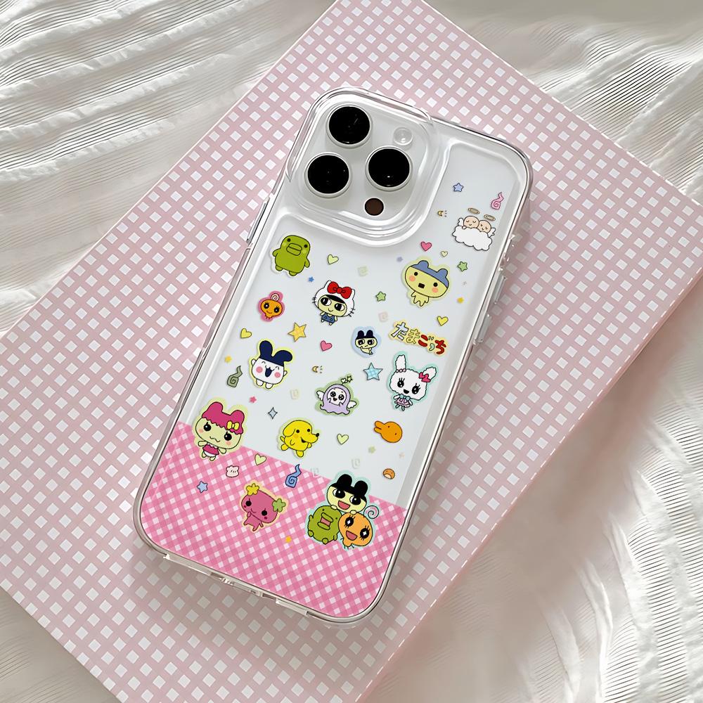 Милый чехол для телефона Tamagotchis для IPhone 17 16 16e 15 14 13 12 11 Mini Pro Max X XR XSMax 7 8 Air Plus Прозрачная задняя крышка