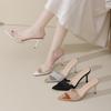 Мода Новые Женские Босоножки на Высоком Каблуке с Острым Открытым Носком Удобные Вечерние Дизайнерские Туфли Большого Размера Женские Летние Сандалии Де Мухер