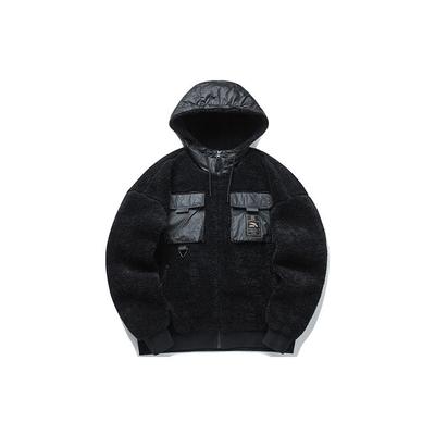 Anta Life Series 3D Pocket Logo Спортивная вязаная куртка с капюшоном на флисовой подкладке Верхняя одежда унисекс Черный 152148738-3