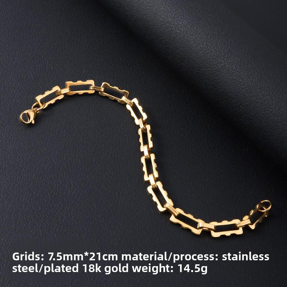 Stainless Steel Bracelet Women's Jewelry Plated with 18K Gold Non-fading Washable Men's Titanium Steel Bracelet