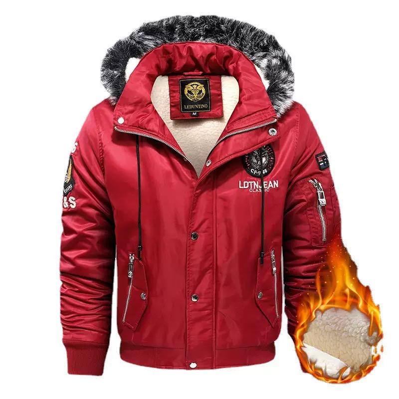 Men's Outdoor Down Padded Jacket Trend Plus Parka Jacket Large Size Padded 5XL Jacket with Hooded Slim Winter Thick Warm Coat