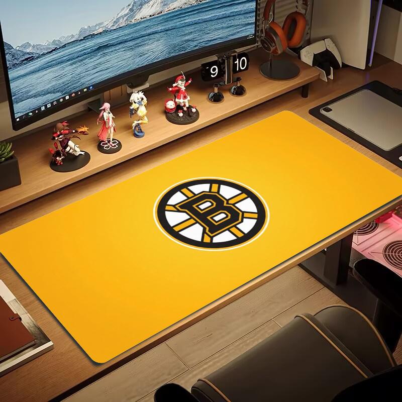 Boston Bruins Mouse Pad Large Gaming Table Cushion Nonslip Laptop Tablet Big Mousepad Xxl Mat Mini Pc Playmat With Lock Edge