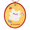 Sanrio Hanamaru Ghost Character Grand Prix First Round Embroidered Patch Keychain Polyester Steel 487554