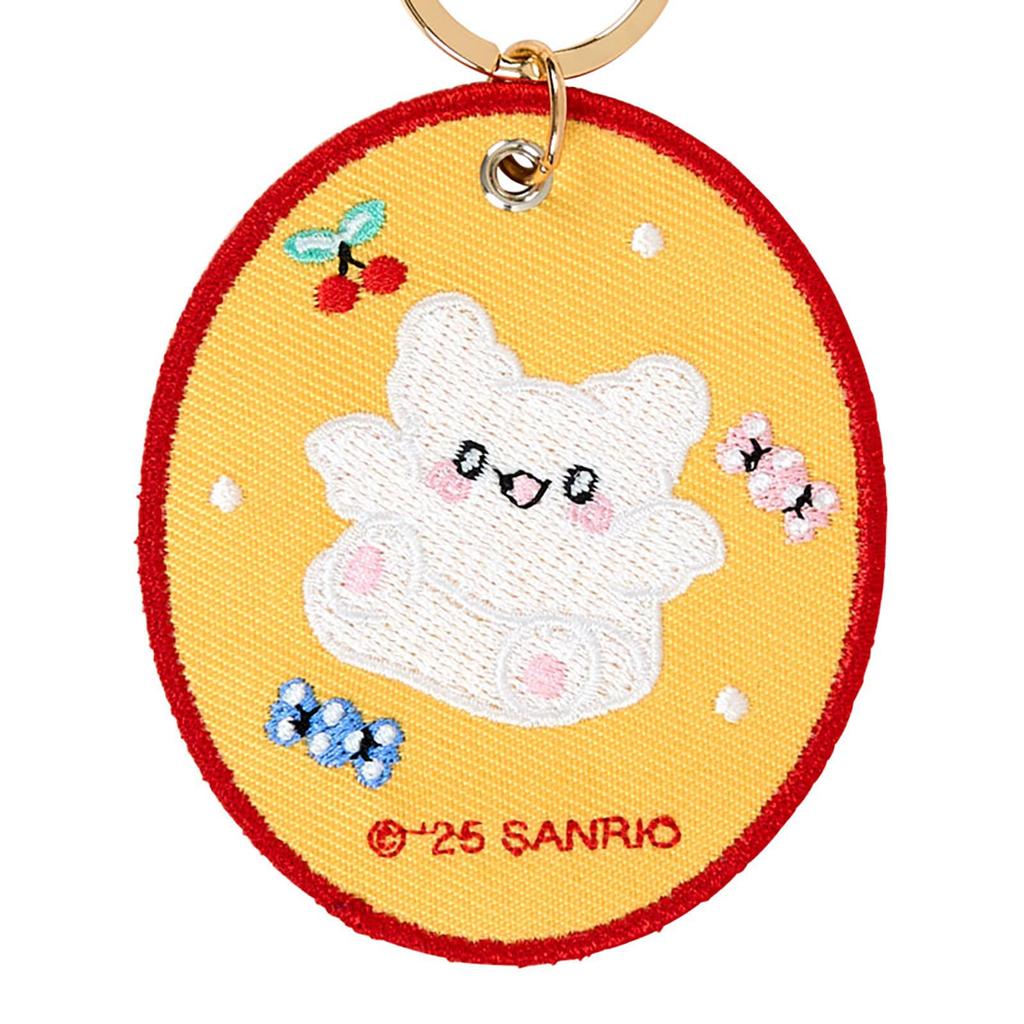 Sanrio Hanamaru Ghost Character Grand Prix First Round Embroidered Patch Keychain Polyester Steel 487554