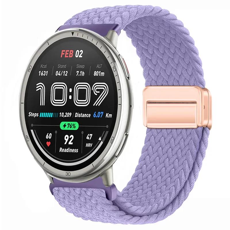 20 мм 22 мм Плетеный нейлоновый ремешок для Amazfit Active 2/GTS 4 Mini Магнитный ремешок Браслет Amazfit Bip 6 5 GTR 4/Balance Браслет