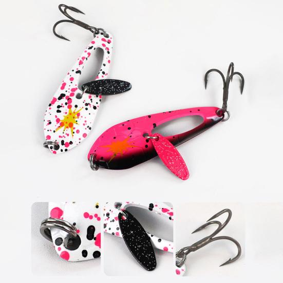 5Pcs 2CM/2G 4CM/4G 6CM/10G Spinner Blade Lure with Hook Metal Rotating Sequin Spoon Spinnerbait Saltwater Freshwater Bass Fishing Accessories