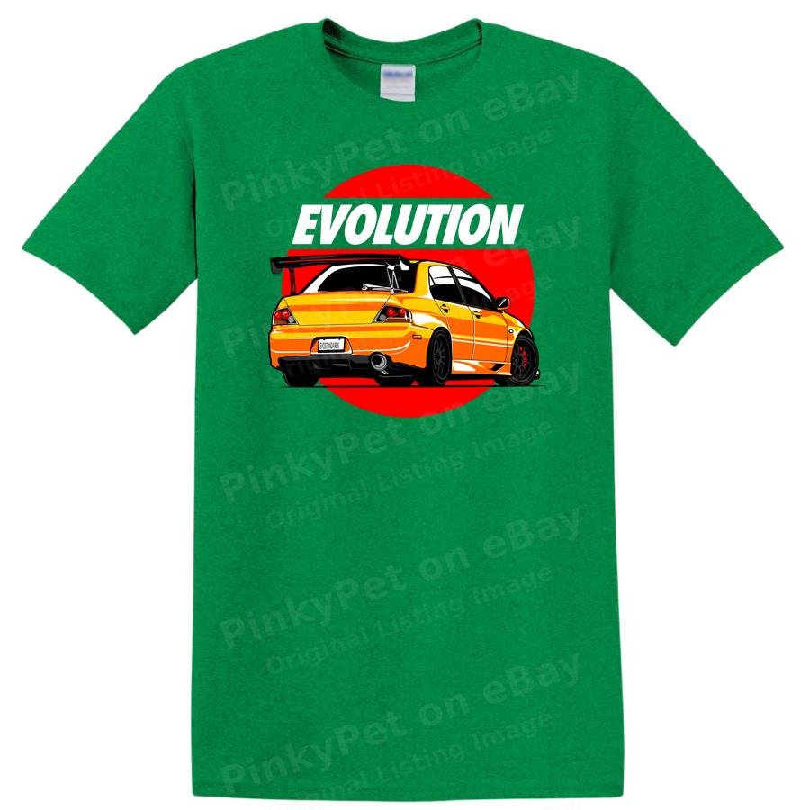 Футболка Evo Car Art для автолюбителей Крутая футболка Ретро Графический дизайн Оранжевый