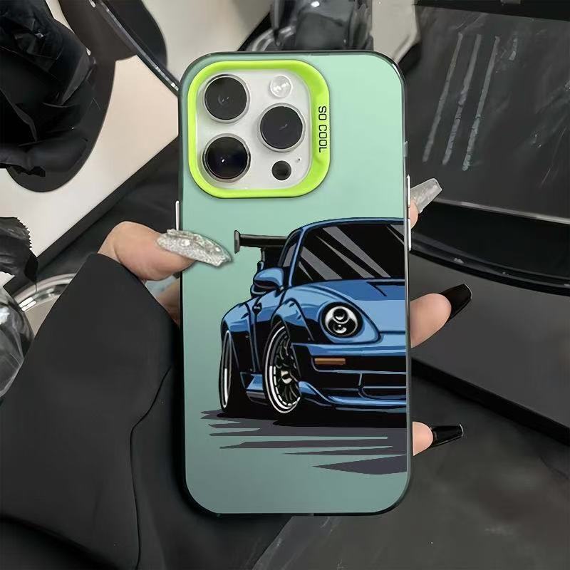The new animation sports car is suitable for iphone17 mobile phone case Apple 15promax/1413pro16 Europe and America
