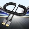 4K 60 Гц Микро Мини HDMI на HDMI Спиральный Кабель 0,5-2,4 м Гибкий HDMI-Совместимый Пружинный Кабель- удлинитель Штекер Папа на Папу