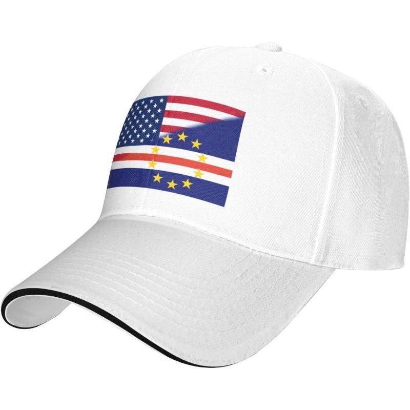 Cape Verde America Flag Baseball Cap Polyester Adjustable Snapback for Unisex Women Casual Gift