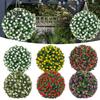 1/2Pcs 20/25CM Artificial Boxwood Topiary Ball UV Resistant Weather-proof Hanging Faux Flower Greenery Sphere Outdoor Garden Porch Patio Fake Boxwood