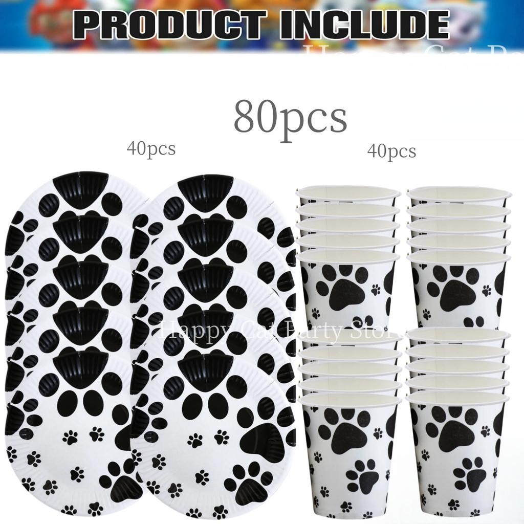 40человек Щенячий патруль Одноразовый набор посуды Декор для дня рождения Патруль ЩЕНЯЧИЙ Бумажная тарелка стаканчик Детские подарки для девочек Принадлежности для вечеринки