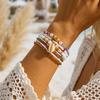 Boho Rice Beads Starfish Pendant Bracelets For Women Summer Ocean Beach Shell Charm Multilayer Bracelet Set