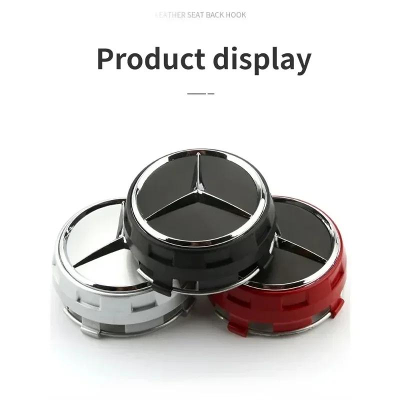4PCS 75mm Amg Mercedes Benz B/C/E/S Class A Class C200L GLC GLK CLA W166 W163 W221 NEW Car Wheel Center Hub Caps Cover