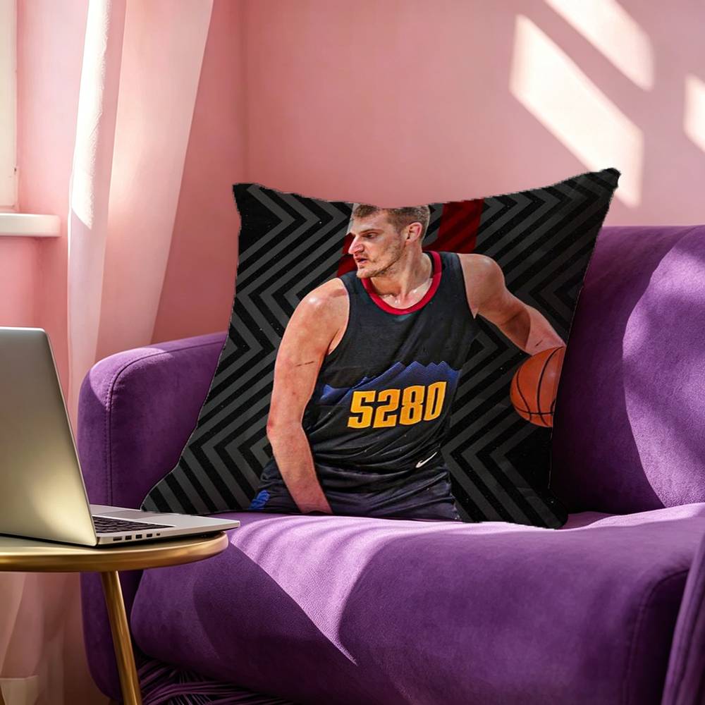 NNikola Jokic Square DoubleSided printed Pillow Case Bedroom Bedside Pillow Sofa Cushion Cover
