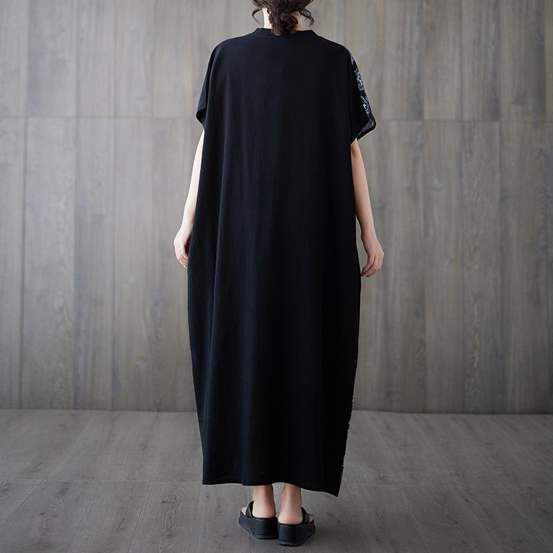 DIMANAF 2025 Новое летнее платье больших размеров Женское винтажное платье с принтом Свободное повседневное платье Длинное льняное платье Макси