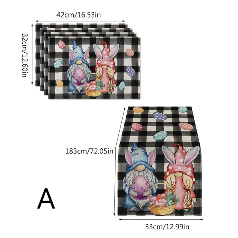 Пасхальная дорожка для стола с набором из 4 салфеток для свадебной вечеринки, кухонного стола, дропшиппинга