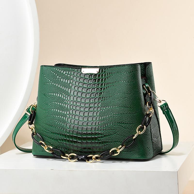 Yogodlns Женская большая сумка Дизайнерские роскошные сумки Крокодиловый узор Ведро Простая женская сумка через плечо