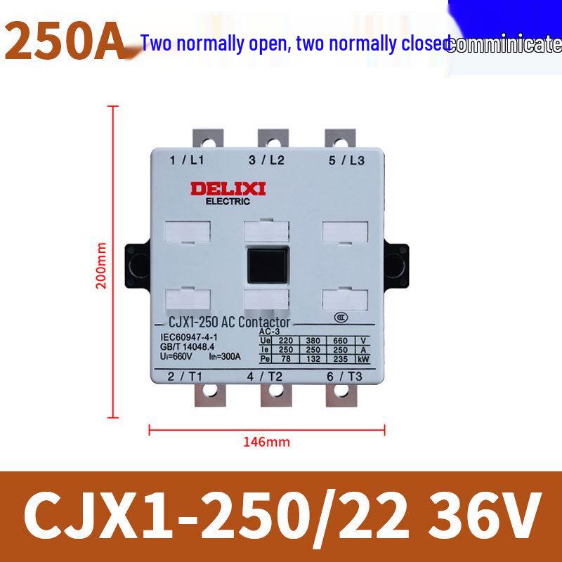 Трехфазный контактор переменного тока Delixi CJX1, 45А-205А, 220В/380В