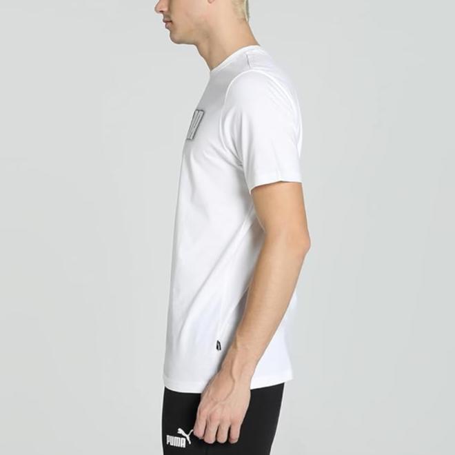 Puma Футболка с коротким рукавом и принтом букв, спортивная, для бега, мужская, белая 685657-02