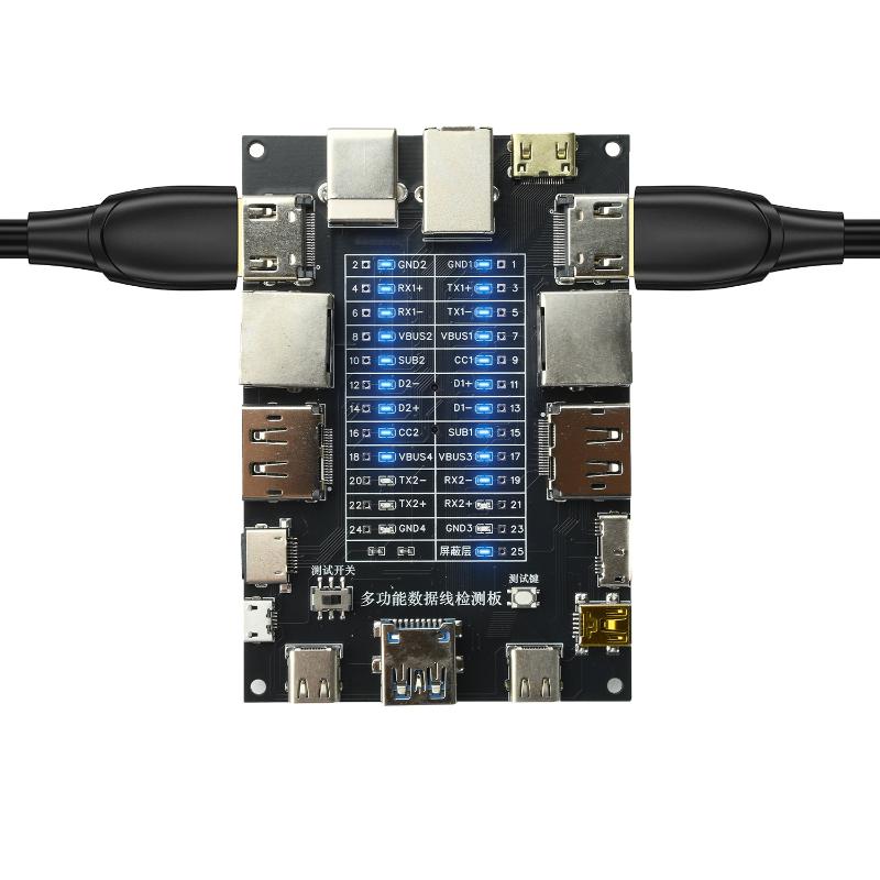 Тестер USB-кабелей для передачи данных Type-C, Type-B, Micro, плата для тестирования на короткое замыкание, модуль обнаружения Ethernet-линии, встроенная батарея CR1220