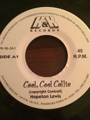 7-дюймовая пластинка HOPETON LEWIS - Cool Cool Collie / Deh Pon Dem PK963A K & K Records US Reggae, Ska & Dub б/у
