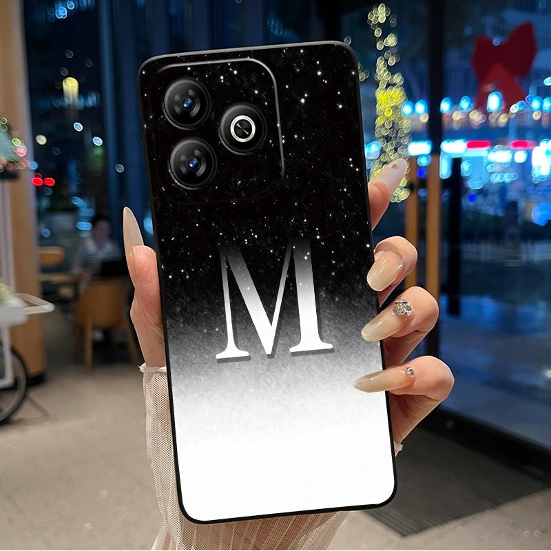 Модный чехол с буквой и цветком для пары на ZTE Blade V60 4G/Axon 60 4G/Nubia V60, мягкий силиконовый черный чехол, защитный от царапин корпус