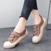 Белые туфли из натуральной коровьей кожи для женщин Весенние новые туфли на плоской подошве Корейский стиль Модные и универсальные Повседневные одинарные туфли