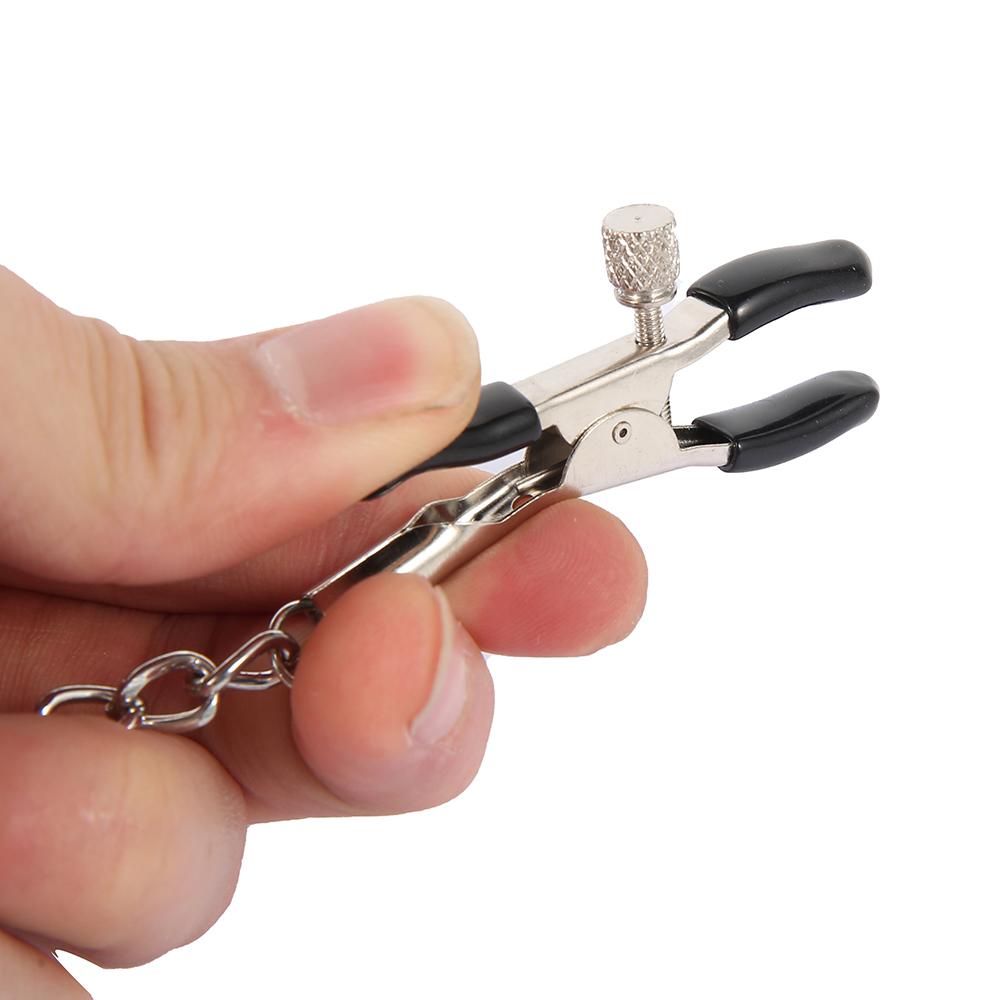 Фетиш игры для взрослых, секс-игрушки для женщин, металлический зажим для сосков с цепочкой, связывание груди, зажим для стимуляции половых губ, массажер БДСМ