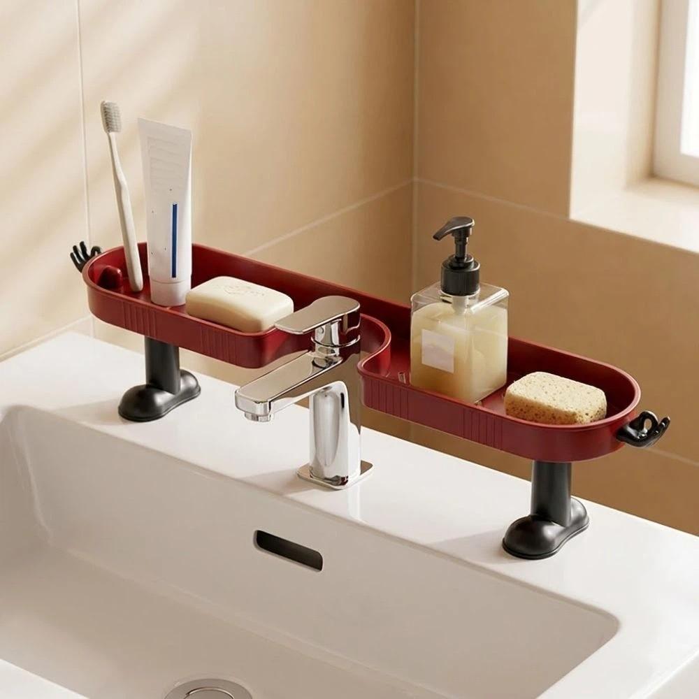 with Hook Faucet Sink Shelf Removable Sink Drying Rack Fashion Faucet Drain Organizer Bathroom