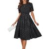European and American Women Clothes 2025 Spring and Summer Elegant Casual Polka Dot Lace-up Long Dress Dress Polka Dot Dress