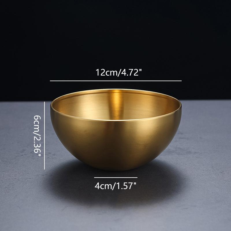 Золотые миски из нержавеющей стали для фруктового салата, супа, риса, лапши, рамена, кухонная утварь, контейнеры для еды, миски для смешивания