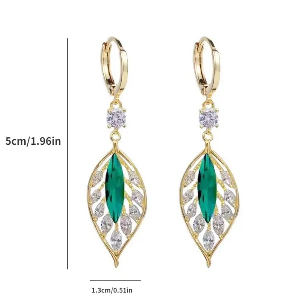 Green Leaf Ear Jewelry Bohemian Ear Buckle Fashion Hoop Earrings Teens