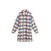 Levis Selma Shirt Jacket Casual Plaid Mid-Length Lapel Coat Women Coats Blue A0716-0000