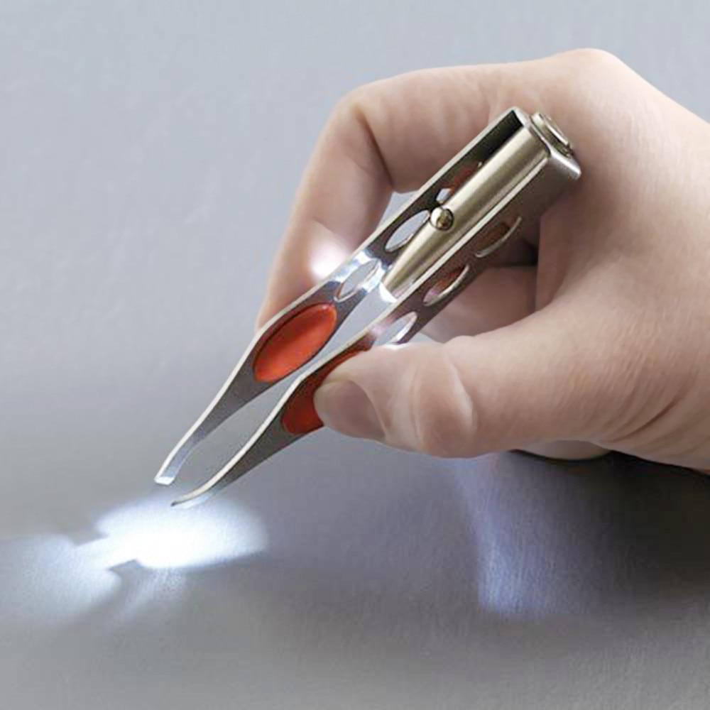 Mini Light Eyelash Removal Pince a Epiler Tweezer Clip Make Up Led Eyebrow Hair Beauty Tool