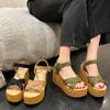Fashion 9cm High Women Sandals Wedge Heel Summer New Fashion Platform Thick Bottom Buckle Casual Comfortable Walking Shoes