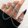 Punk Cool HipHop Chain Tassel Rings for Women Multi-layer Adjustable Open Finger Rings Set Party Gift Jewelry