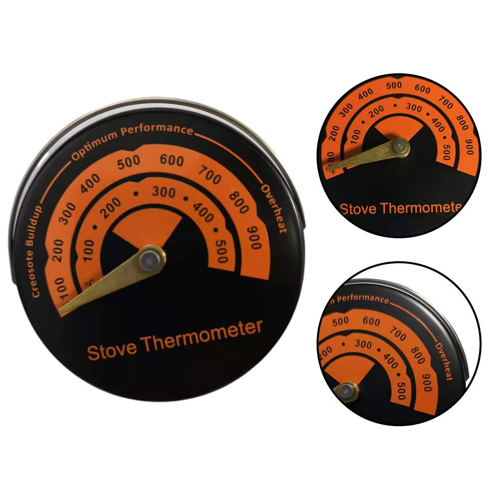 Fireplace Thermometer Temperature 0-500 100-900 63mm Aluminum Alloy Flue Pipe Measure Measure Flue Pipe Temperature