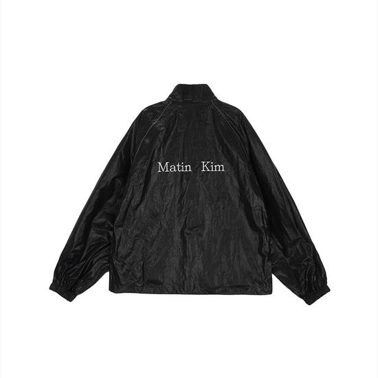 MATIN KIM Logo Coating Jumper in Black