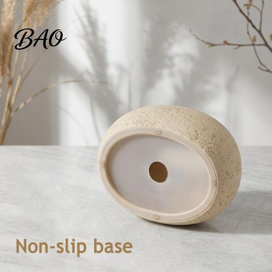 Minimalist Home Decor Tissue Box Box, Stone Shape Matte Holder, Waterproof Sandstone Texture Desktop Art Ornament Dust Resistant Dispenser,