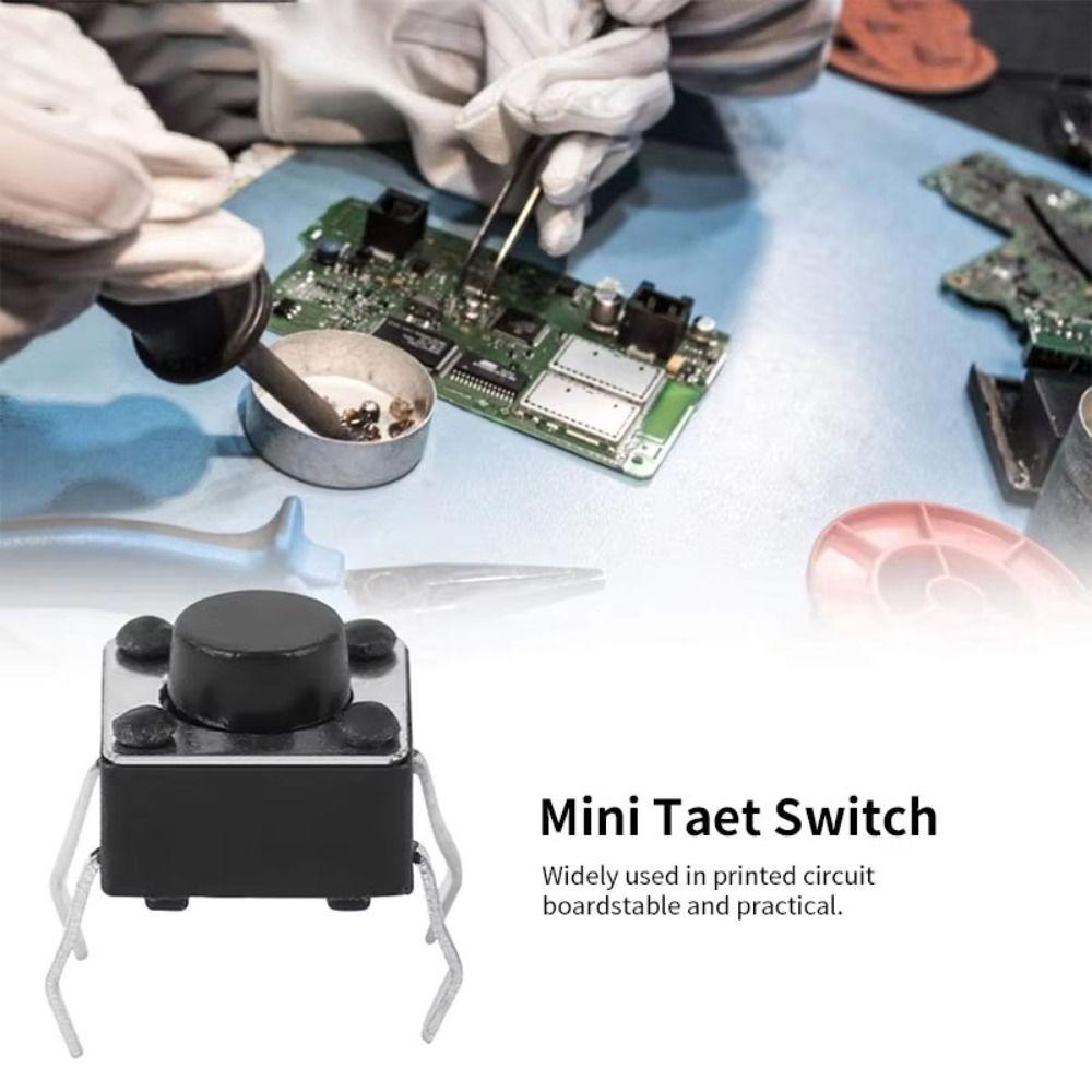 200pcs Universal 6*6 Size Key Switch Kit 4 Feet Tactile Micro Switch Mixed Touch Buttons PCB Button Switch Small Appliances