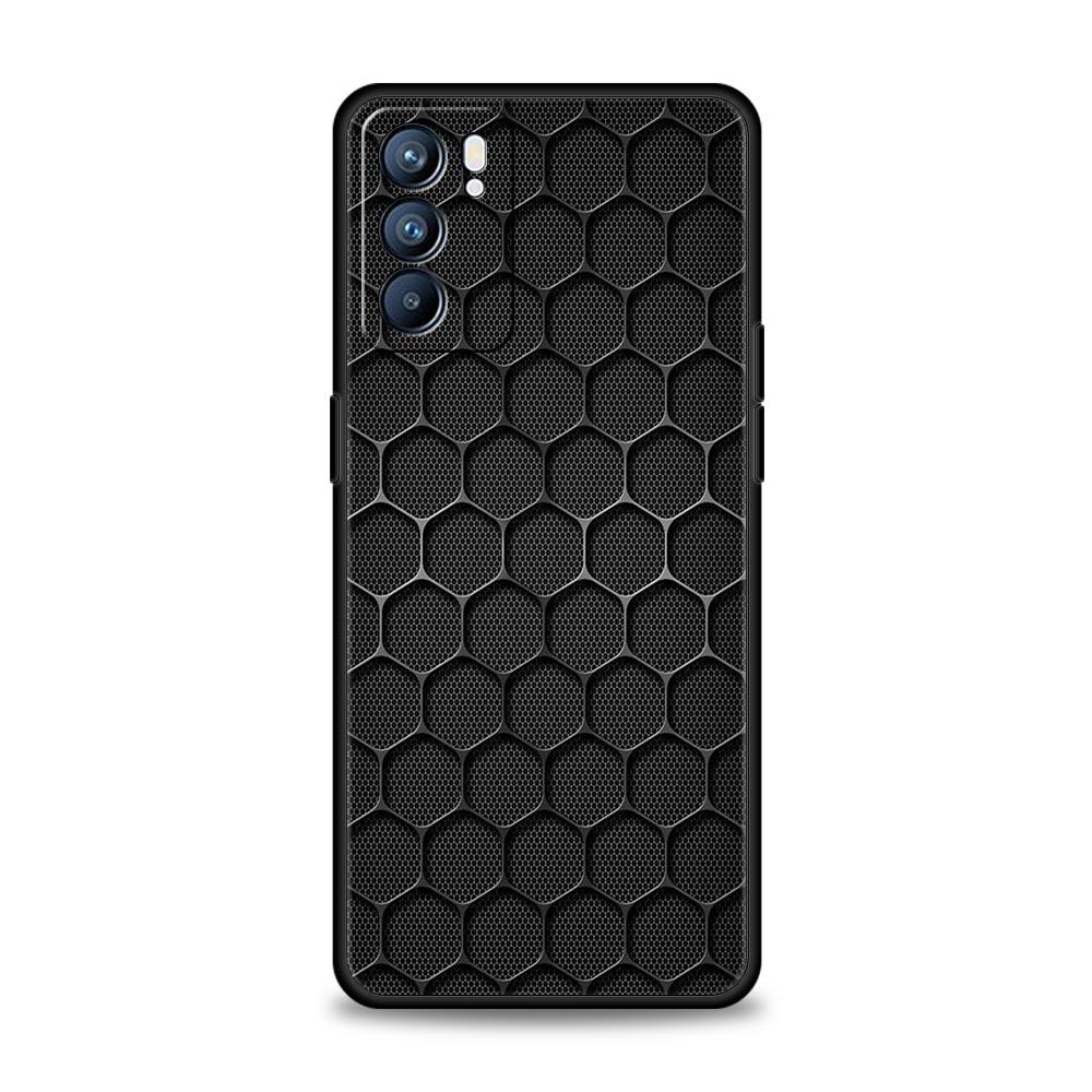 Чехол из углеродного волокна для Oppo Find X6 Pro X5 A54 A53 A52 A9 2020 A15 A95 A17 A16 A76 A74 A57 Reno7 Reno6 Pro Plus 5G Черная крышка
